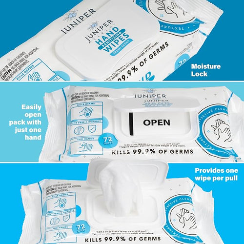 1 Pack Hand Sanitizing Wipes, Alcohol Free 72 Count Disposable Hand Sanitizer - Image 2
