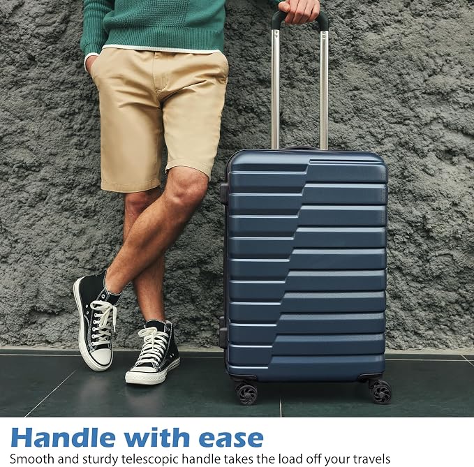 Coolife Luggage Suitcase Carry on Hardside PC+ABS Spinner TSA Lock Telescopic - Image 2