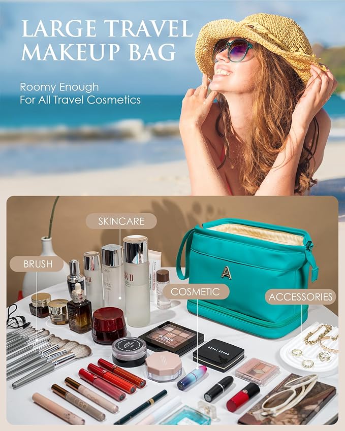 Wedding Gifts, Birthday Gift for Her, Makeup Bags, Waterproof Double Layer - Image 3