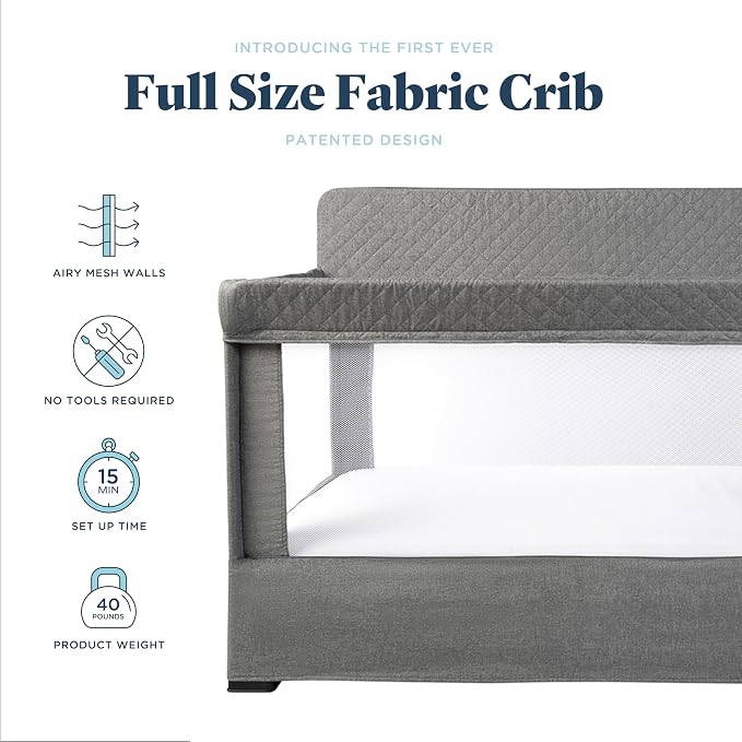 Baby Delight Lunaire Full Size Crib | Breathable Mesh Baby Crib | Tool-Free - Image 2