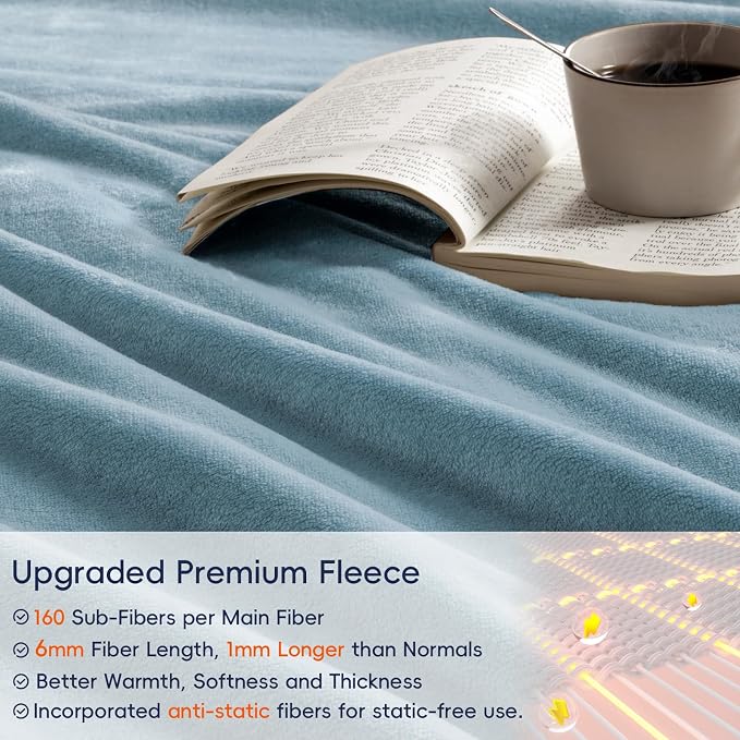 PHF Ultra Soft Fleece Blanket King Size, No Shed No Pilling Luxury Plush Cozy - Image 4