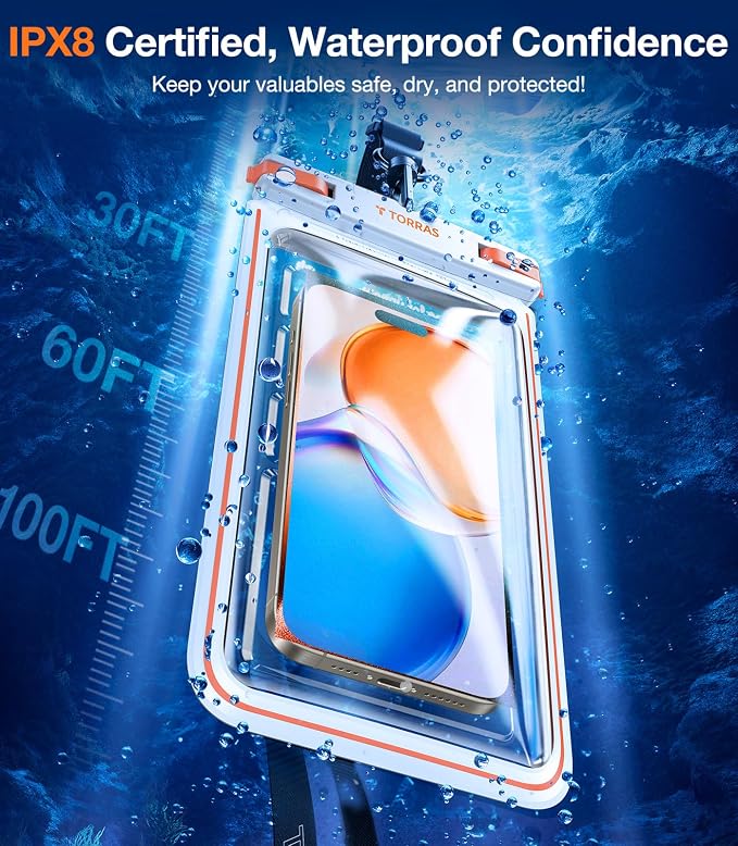 TORRAS IPX8 Waterproof Phone Pouch Floating, Underwater Screen Touchable - Image 7