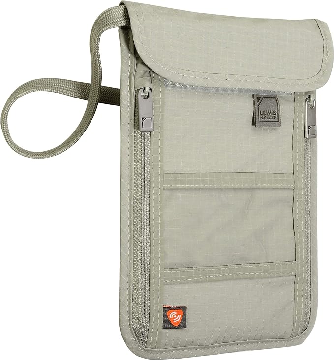 Lewis N. Clark RFID Blocking Stash Neck Wallet, Travel Pouch + Passport Holder by LewisNClark