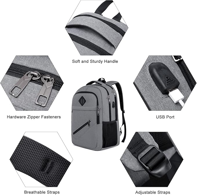 Backpack, School Backpacks for Teen Boys & Girls, Student Bookbag Fits 17.3 - Image 3