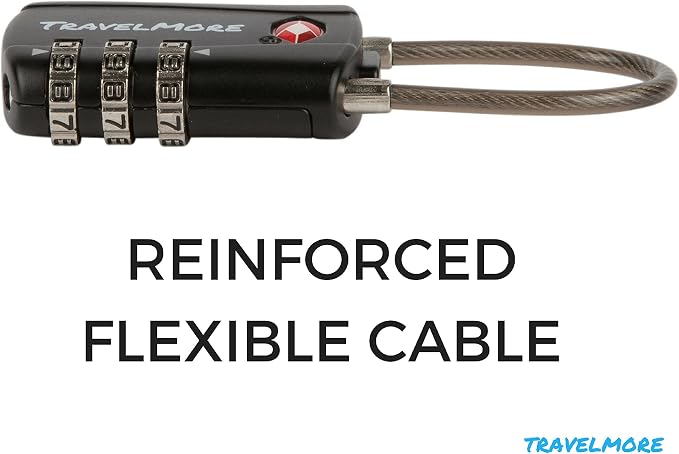 4 Pack TSA Approved Travel Combination Cable Luggage Locks - Image 5