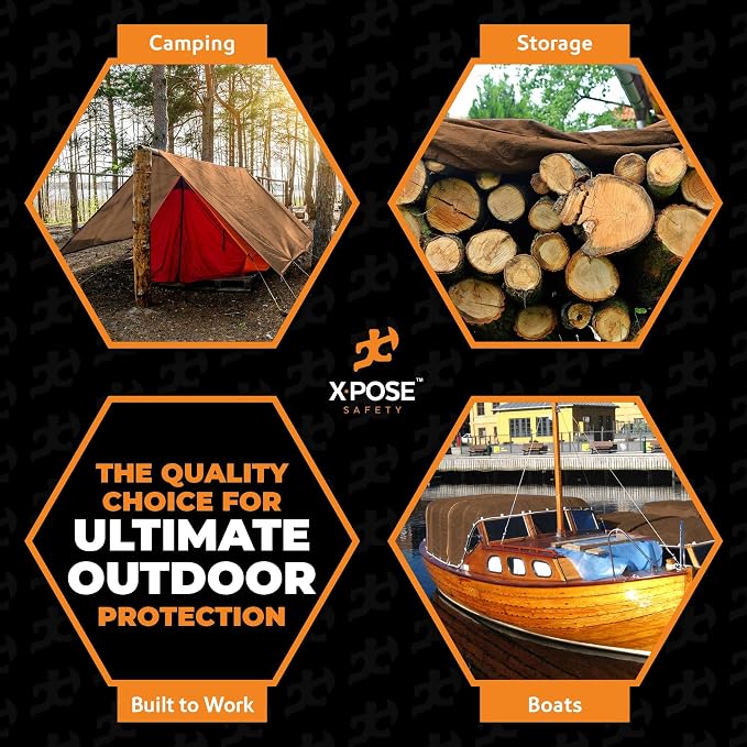 Multipurpose Protective Cover Brown Poly Tarp 10' x 16' - Image 7