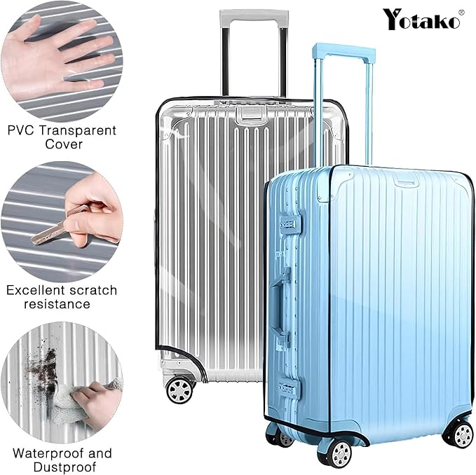 Yotako Clear PVC Suitcase Cover Protectors 24 Inch Luggage Cover - Image 4