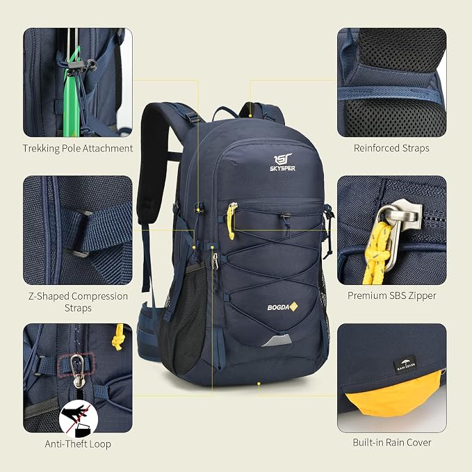 SKYSPER Hiking Backpack for Men Women, 35L Travel Backpack Waterproof Camping - Image 3