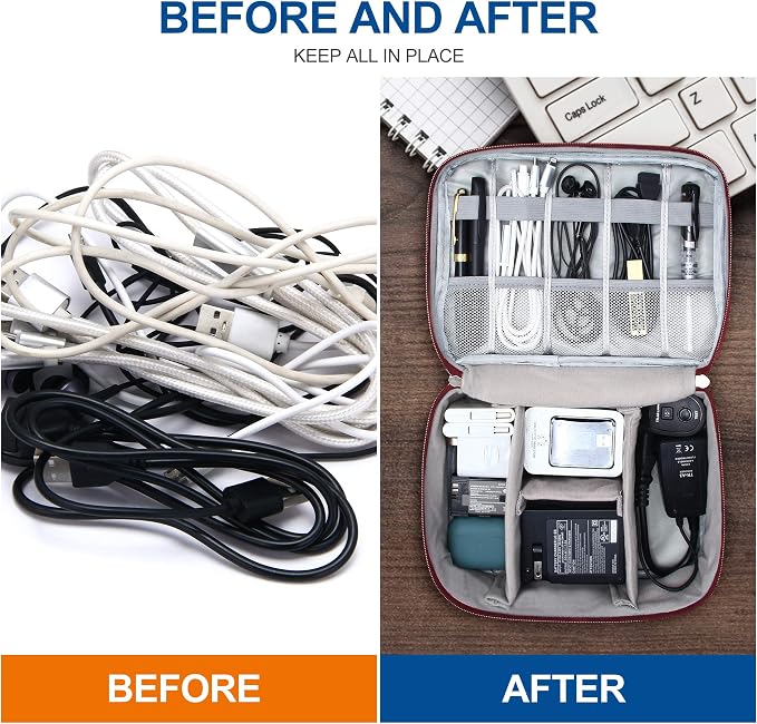 Electronics Organizer Travel Universal Cable Organizer Bag Waterproof - Image 7