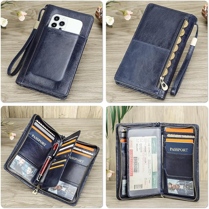 Top Grain Leather Travel Passport Wallet Holder - Image 2