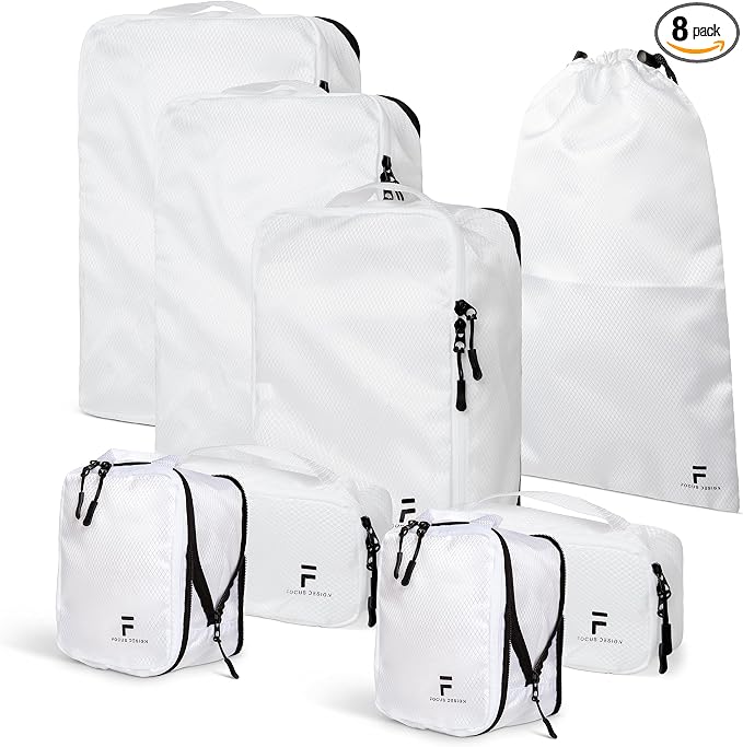 8 Piece Compression Packing Cubes Set by FocusDesign