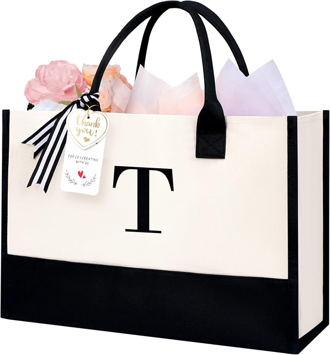 BAGAIL Initial Tote Bag, Personalized Birthday Gifts - Image 8