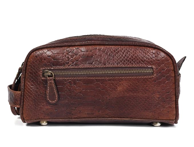 10" Premium Leather Toiletry Travel Pouch - Image 4