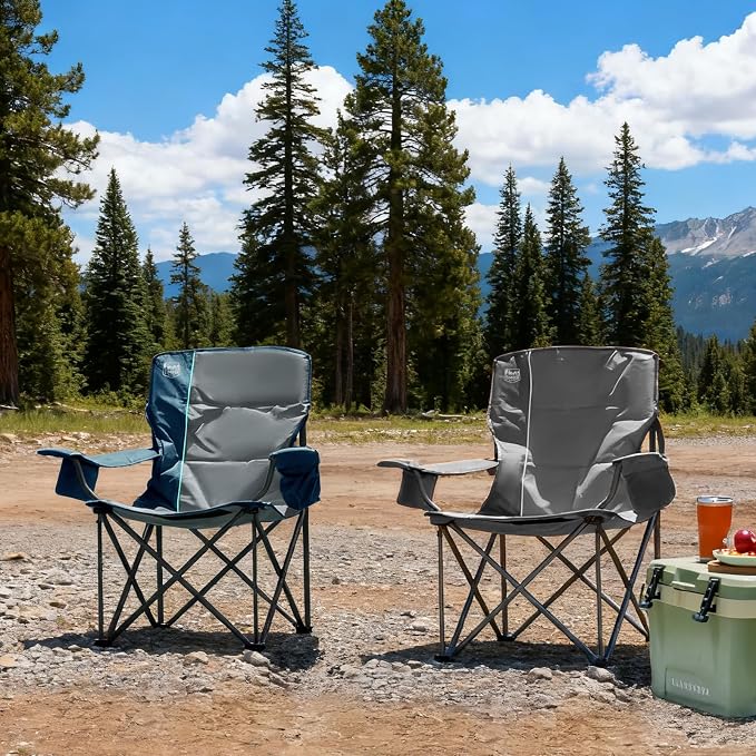 TIMBER RIDGE Oversized Folding Camping Chair Support 550 LBS, Heavy Duty - Image 8