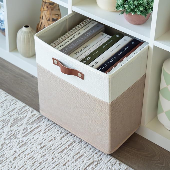 OrganiHaus 13x13 Cube Fabric Storage Bins Set of 4, Fabric Storage Cubes w/ - Image 5