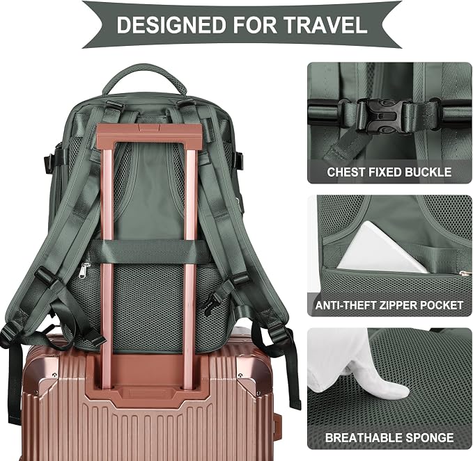 coowoz Travel Backpack For Women Men, Carry On Backpack, Hiking Backpack - Image 7
