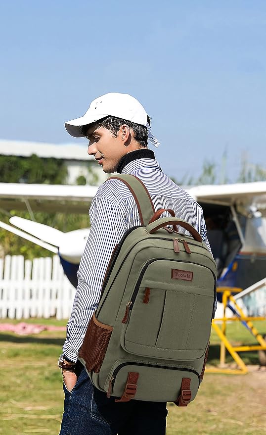 Tzowla Canvas Laptop Backpack, Bag - Image 2