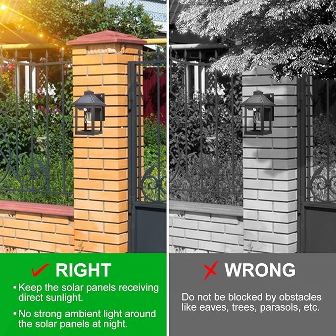 Solar Wall Light Outdoor with 3 Lighting Modes, Dusk to Dawn Led Wall Mount - Image 7