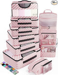 Veken 10 Set Packing Cubes for Travel Essential, Suitcase Organizer Bags in 4 by Veken