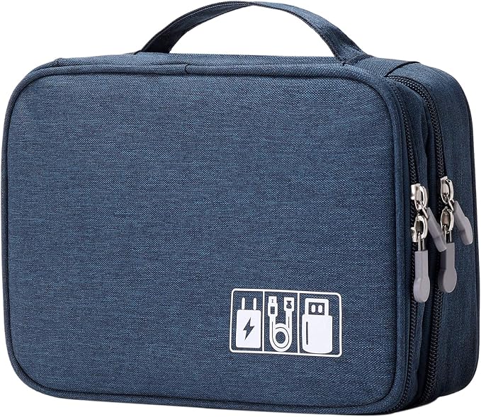 Lanola Travel Cable Organizer Bag, Electronic Accessories Case Portable Double by Lanola