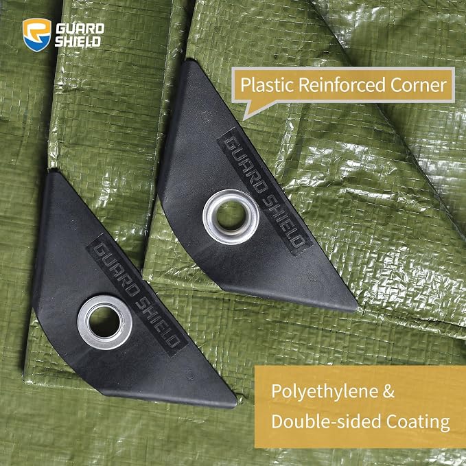 GUARD SHIELD Tarp Green 16x20 Feet Multi Purpose Waterproof Poly Tarp Cover 4mil - Image 3