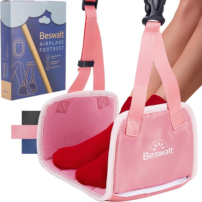 Portable Airplane Foot Hammock for Plane Travel by Beswalt