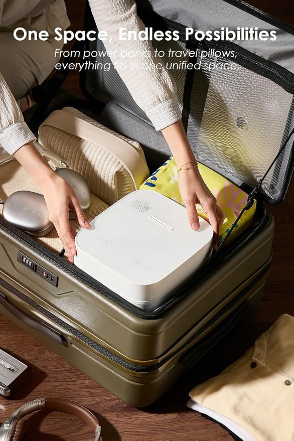 HotWay 28 Inch Expandable Front Opening Checked Luggage - Image 3