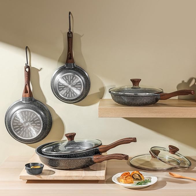 SENSARTE Nonstick Frying Pan Skillets, Swiss Granite Coating Omelette Pans - Image 8