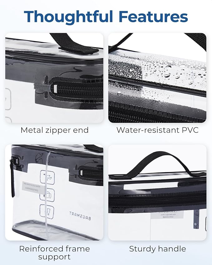 BAGSMART TSA Approved Toiletry Bag, 2 Pack Clear Makeup Cosmetic Bag Organizer - Image 3