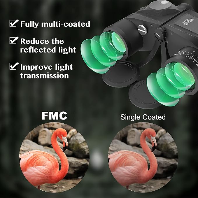 Aomekie 10x50 Binoculars for Adults Marine Military Binoculars Waterproof - Image 3