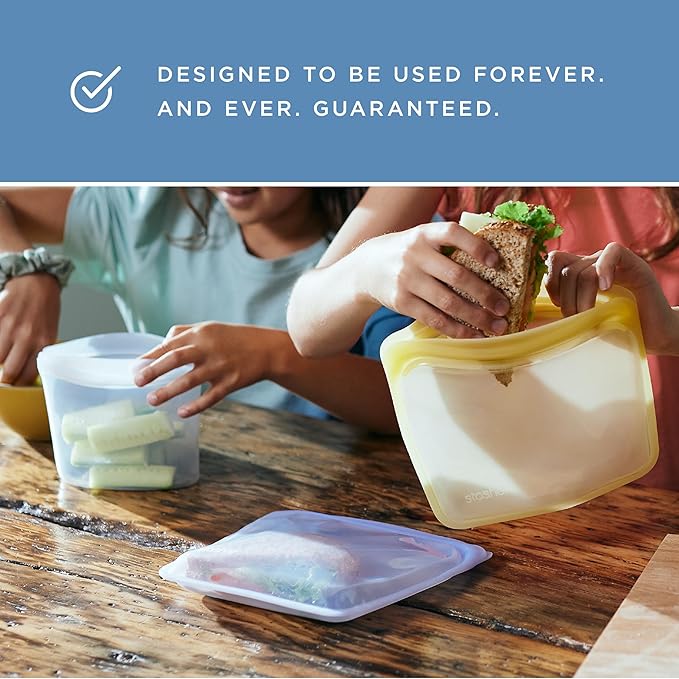 Stasher Premium Silicone Reusable Food Storage Stand-Up Mid Bag, Deep Ocean - Image 9