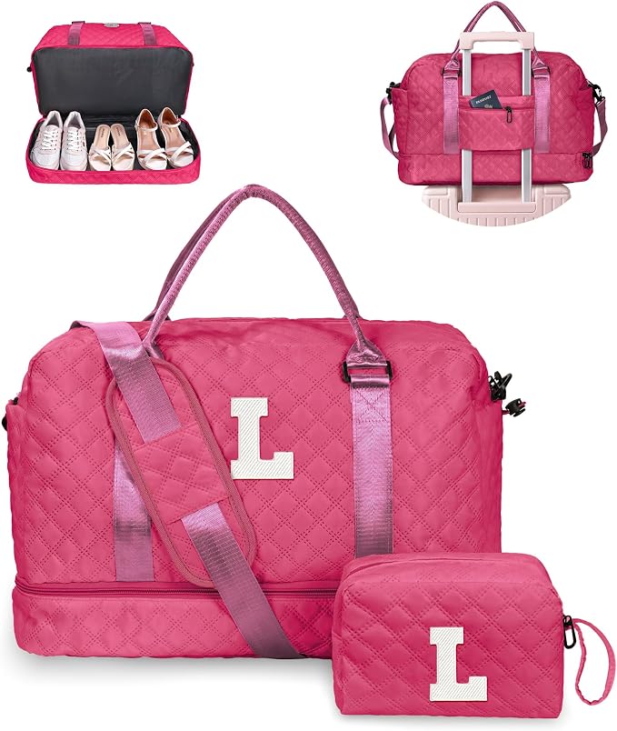 Birthday Gifts for 3 4 5 6 7 8 9 10 11 12 13 Year Old Girls-Initial Travel Bag by Vogewood