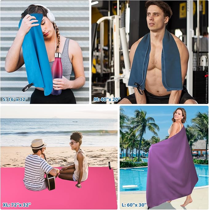 BOGI Microfiber Travel Sports Towel-Quick Dry Soft Lightweight Absorbent Compact - Image 5