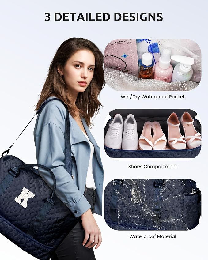Gifts for Granddaughter-Initial Duffle Bag - Image 6