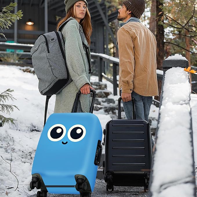 ANNA QUEEN Cute Smiley Face Luggage Cover, Stretchable, Washable Travel Cover - Image 7