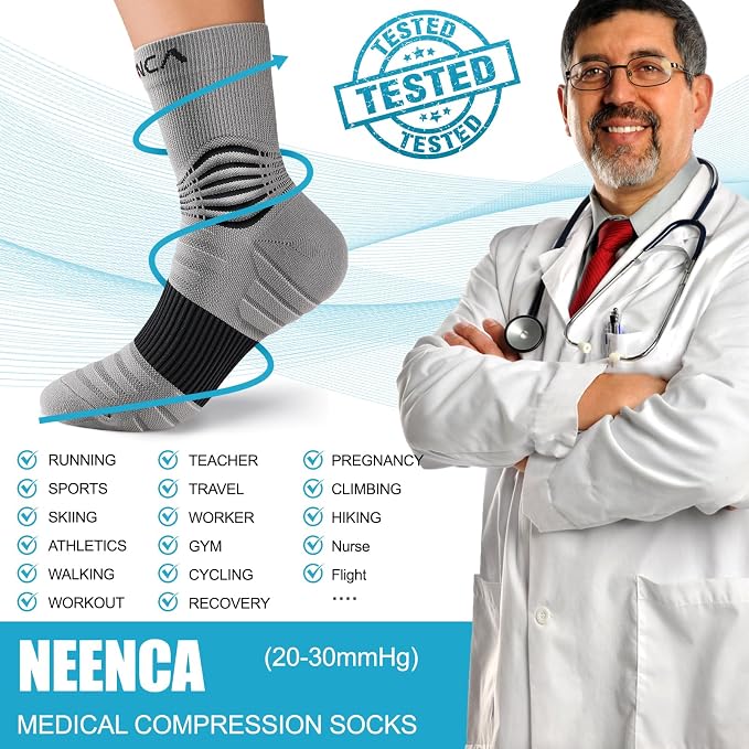 NEENCA Medical Compression Socks, Ankle Compression Stockings - Image 7