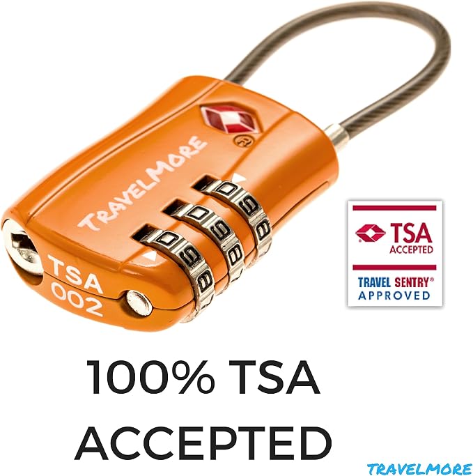 6 Pack TSA Approved Travel Combination Cable Luggage Locks - Image 3