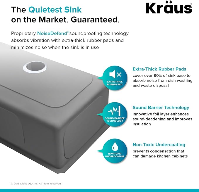KRAUS Standart PRO™ 33-inch 16 Gauge Undermount 50/50 Double Bowl Stainless - Image 6