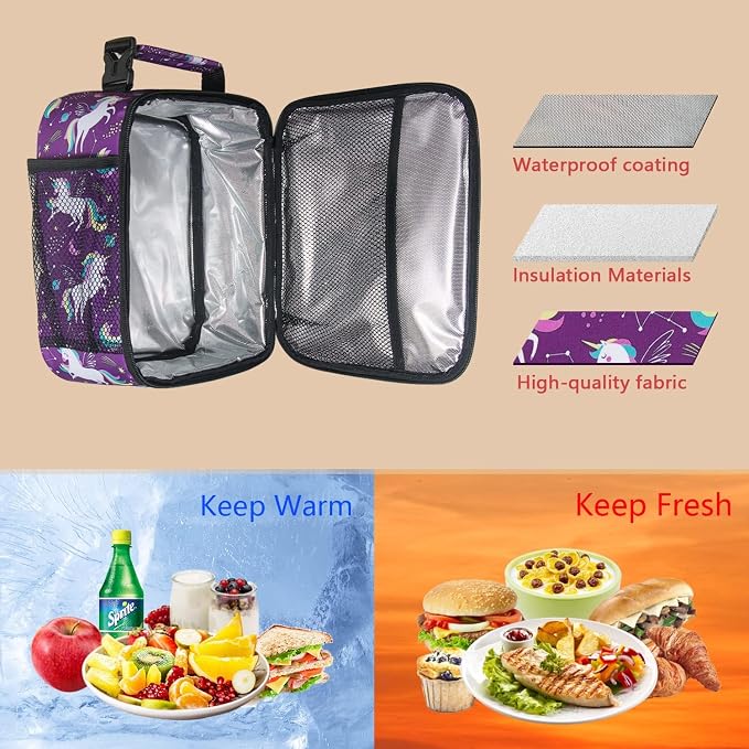 Hap Tim Kids Lunch Box for Girls Boys, Reusable Lunch Bag for Kids, Spacious - Image 4