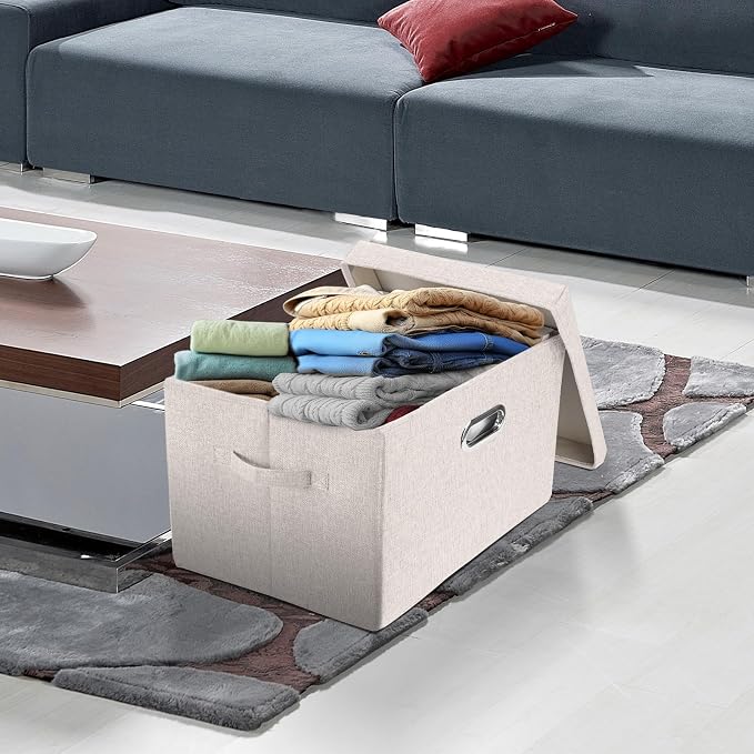 TYEERS Large Storage Bins with Lids, Collapsible, Fabric Storage Boxes - Image 5