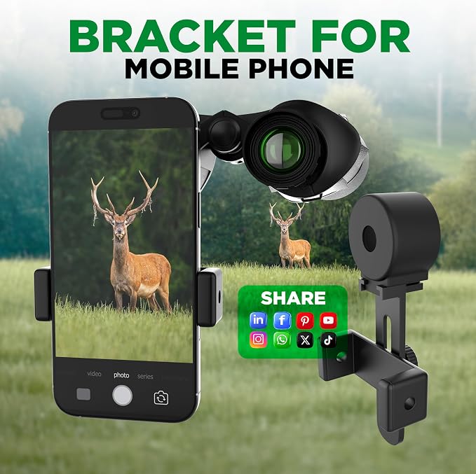 Binoculars with Smart Phone Bracket Adapter, Bird Watching, High Power - Image 4