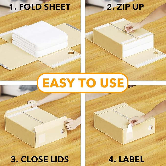 SpaceAid 8 Pack Bed Sheet Organizers and Storage, Foldable Sheet Organizer - Image 3