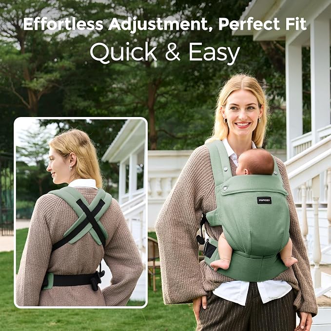 Momcozy Baby Carrier with Natural Cotton Linen, Built to Last, Ergonomic Design - Image 4