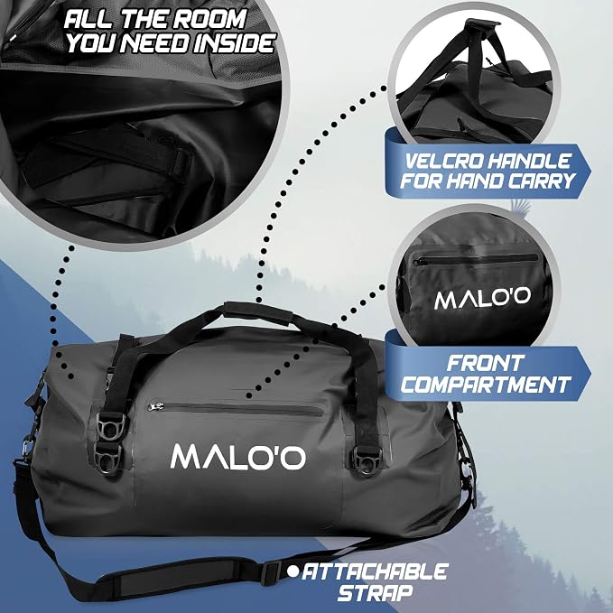 Malo'o Waterproof Dry Bag Duffel 40L/60L/100L, Roll Top Duffel Keeps Gear Dry - Image 4
