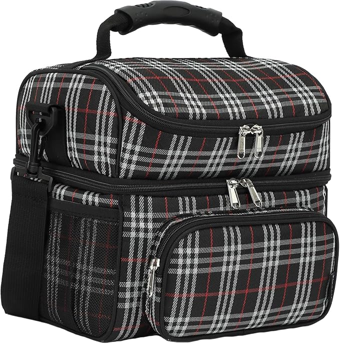 FlowFly Double Layer Cooler Insulated Lunch Bag Adult Lunch Box Large Tote Bag by FlowFly