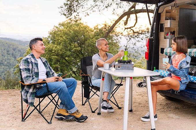 FAIR WIND Oversized Fully Padded Camping Chair, Heavy Duty Quad Fold Chair Arm - Image 2