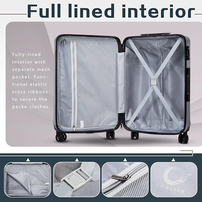 Coolife Luggage Suitcase PC+ABS - Image 6