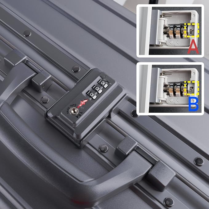 TRAVELKING All Aluminum Carry On Luggage Zipperless Hard Shell Luggage Case - Image 3
