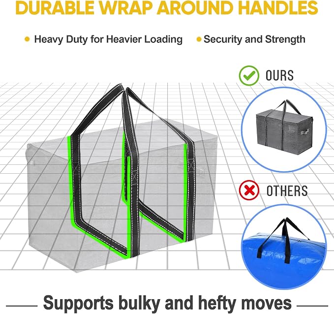 VENO 10 Pack Moving Bags, Heavy Duty, Moving Boxes Alternative, Packing Storage - Image 5