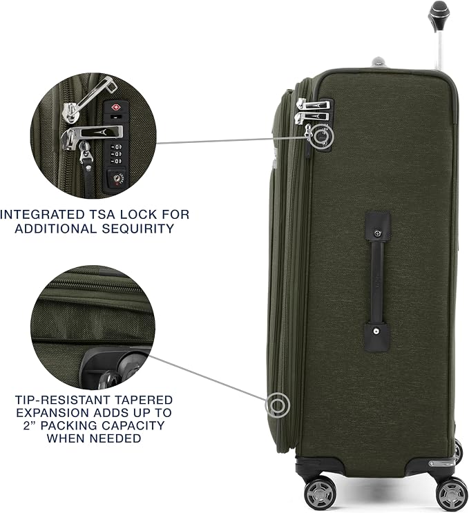 Travelpro Platinum Elite Softside Expandable Checked Luggage, 8 Wheel Spinner - Image 3